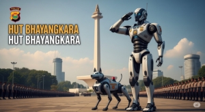 Robot Polisi Curi Perhatian di HUT Bhayangkara: Wajah Baru Polri di Era Digital