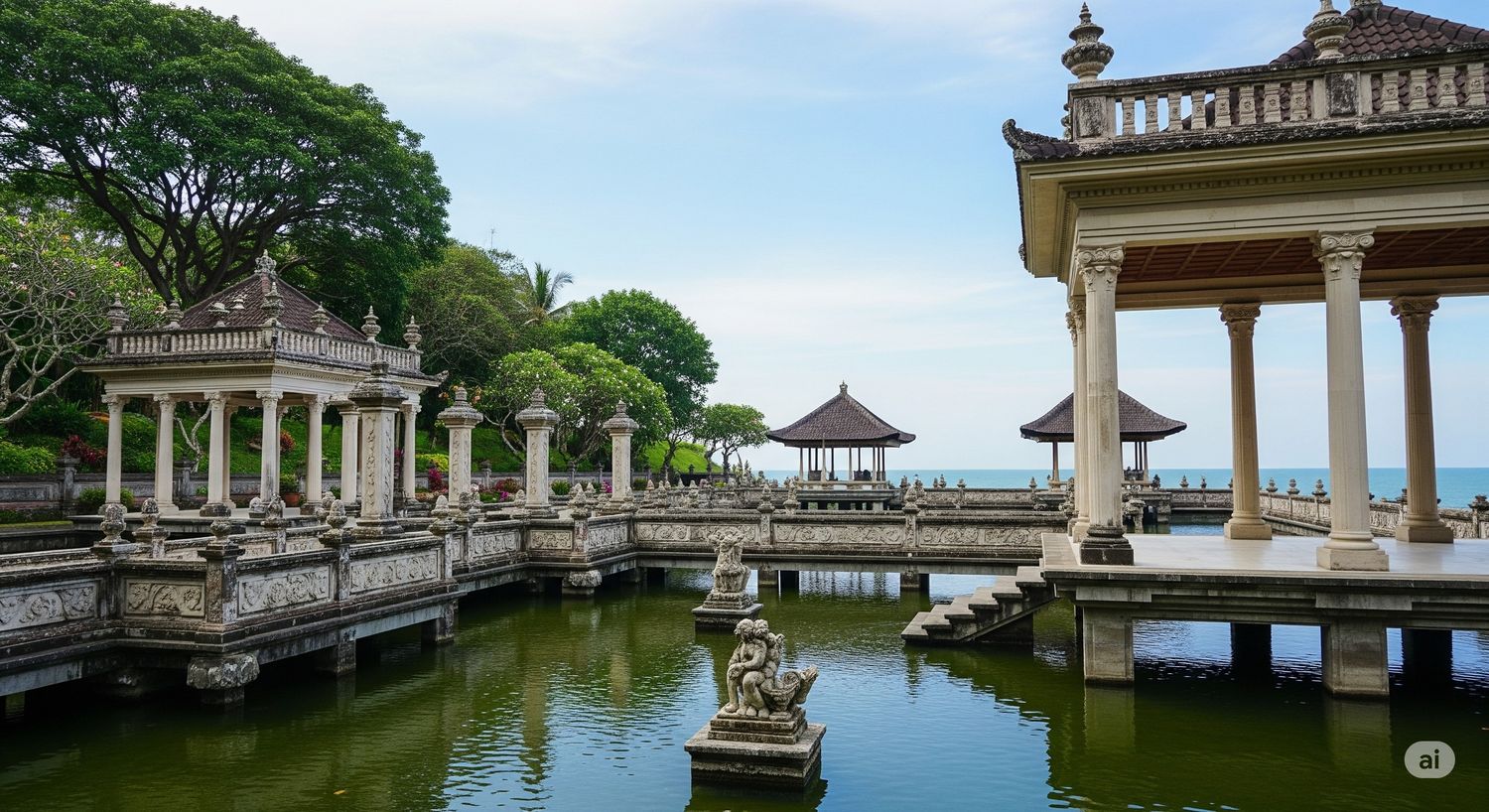 Taman Ujung Sukasada: Kemegahan Arsitektur Bali dan Eropa di Tepi Laut