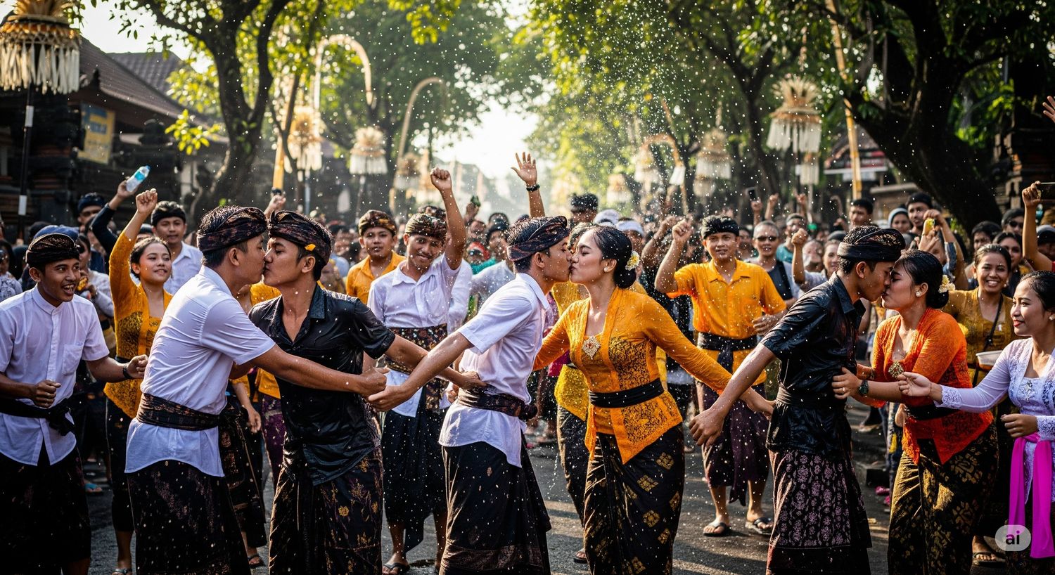Omed-omedan: Tradisi Unik Pemuda Bali Simbol Kebersamaan