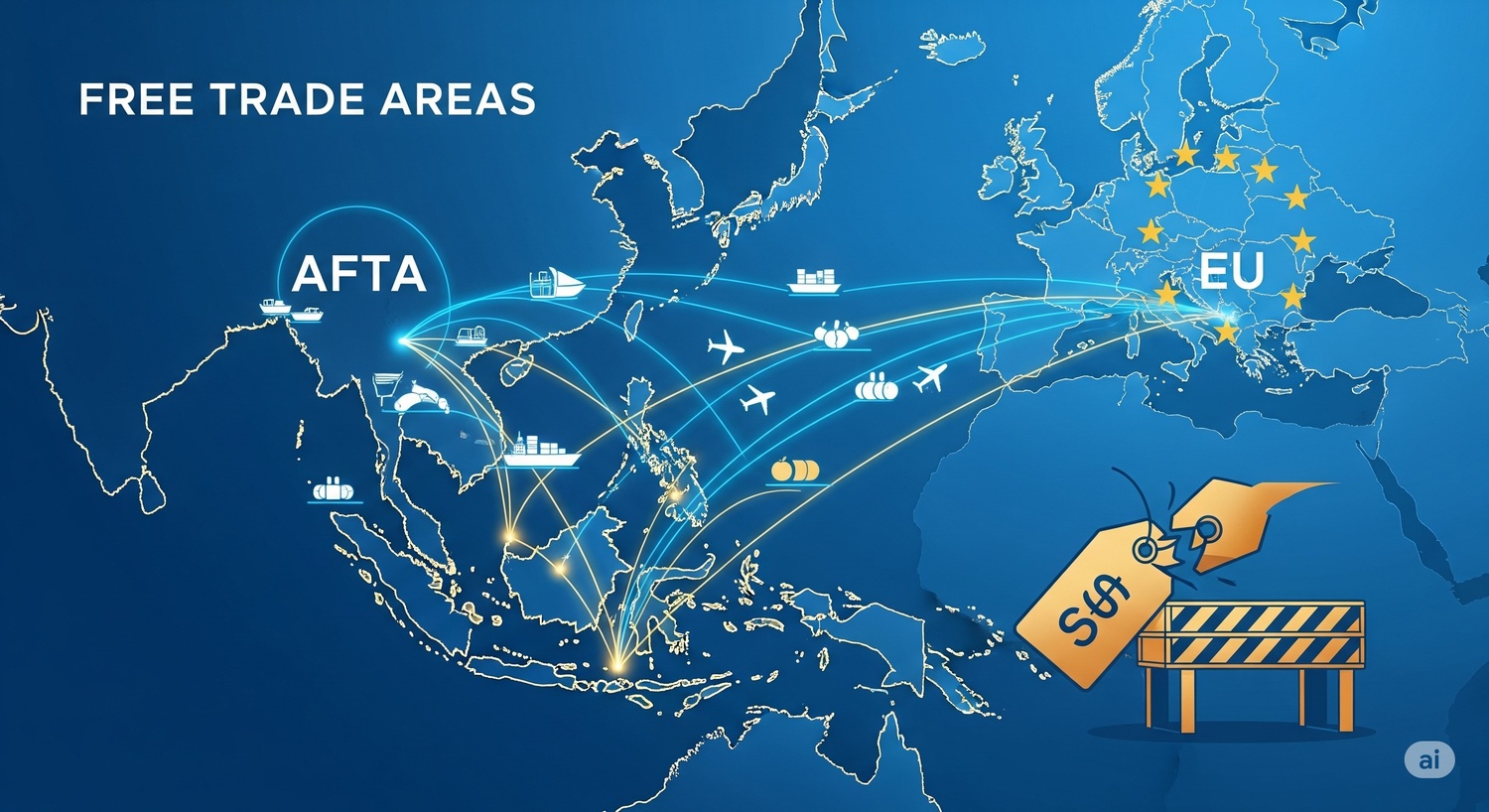 Analisis Kawasan Perdagangan Bebas: Peluang dan Tantangan (Studi Kasus AFTA & Uni Eropa)
