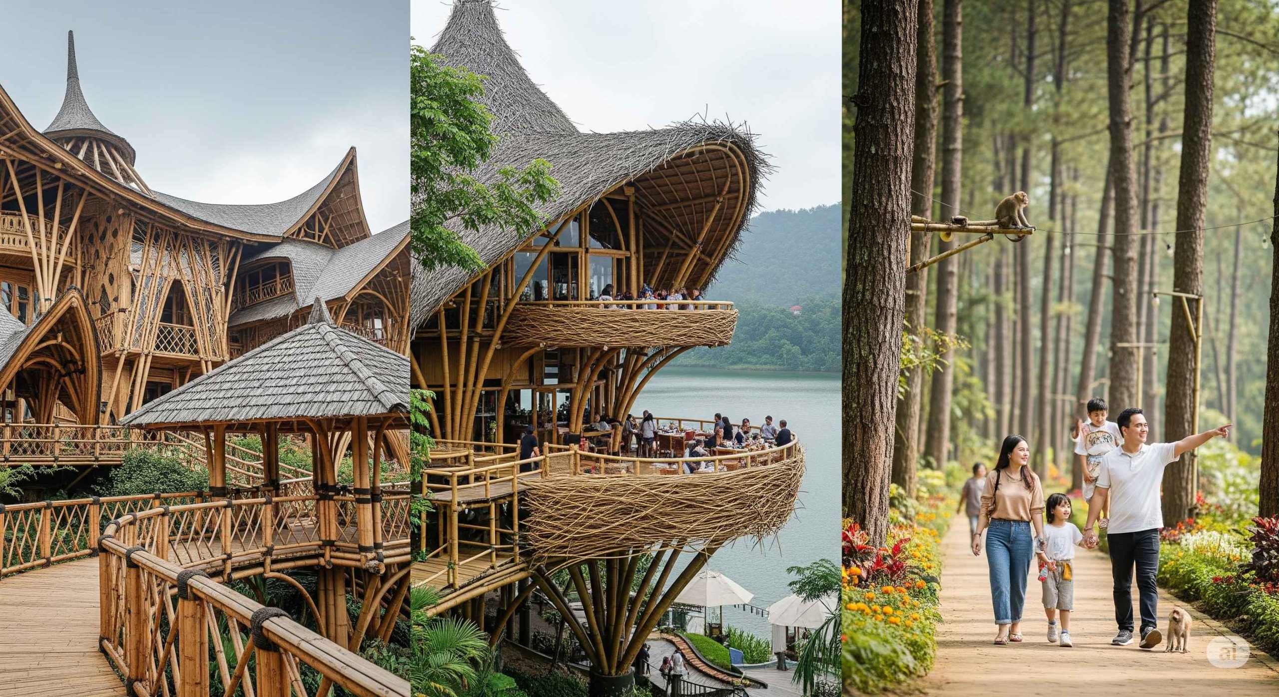 Dusun Bambu Lembang: Wisata Keluarga dengan Arsitektur Bambu yang Memuka