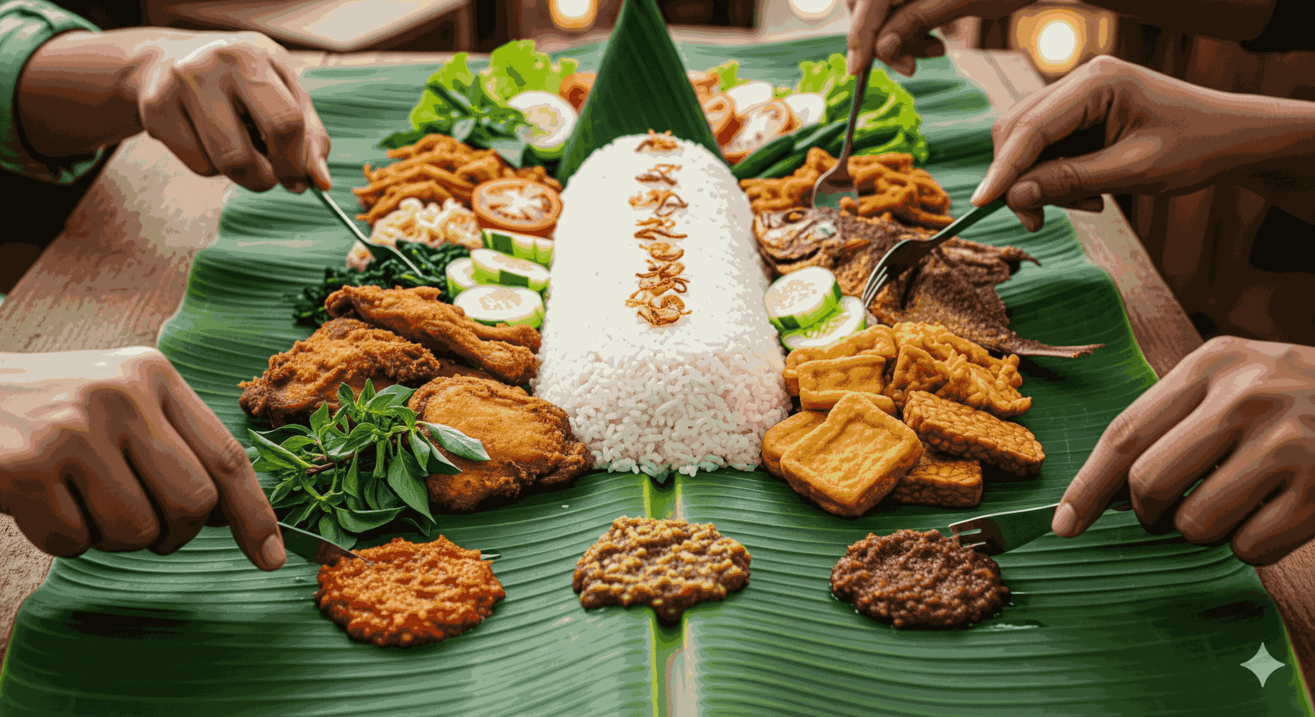 Budaya “Ngeliwet”: Makan Bersama di Atas Daun Pisang