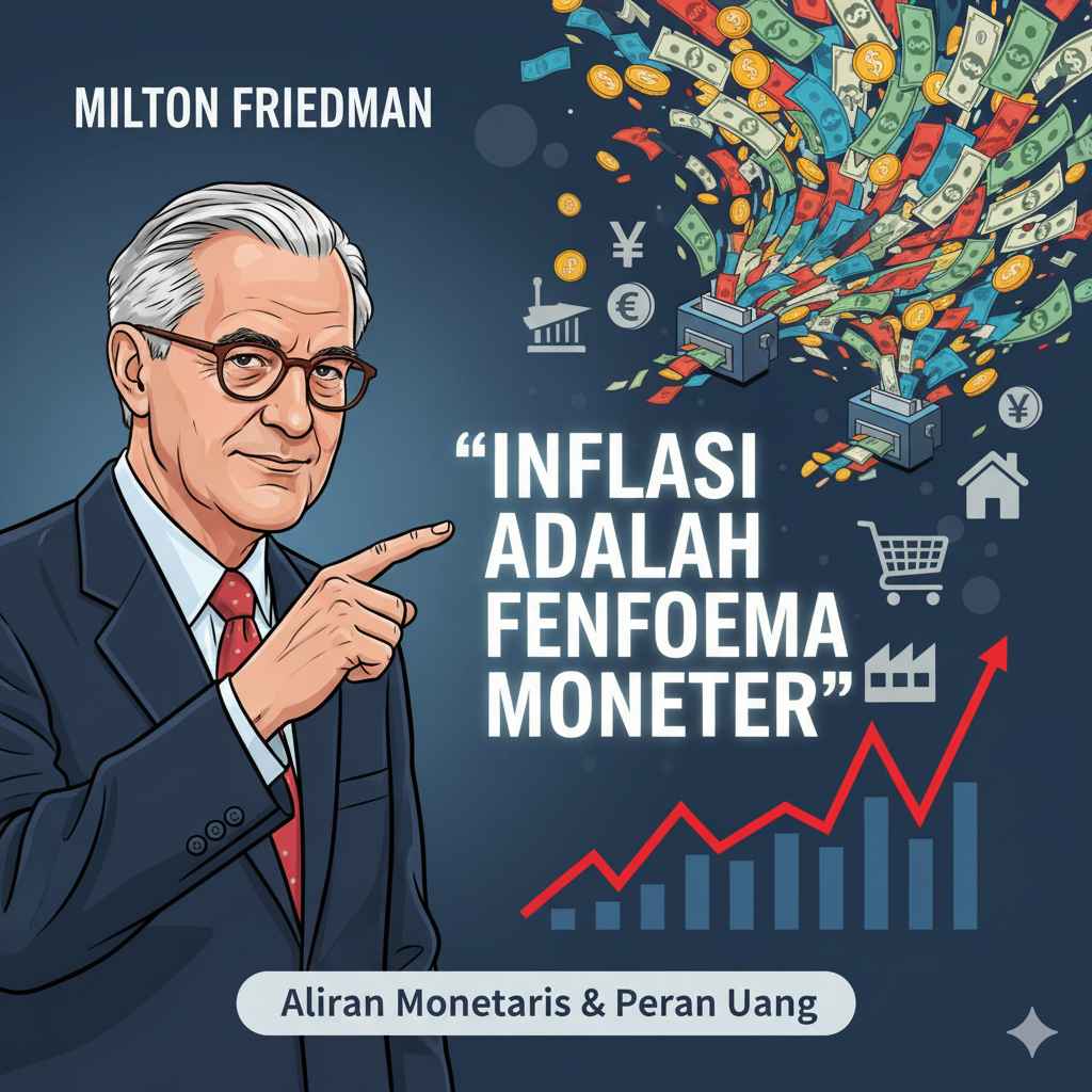 Milton Friedman dan Aliran Monetaris: “Inflasi Adalah Fenomena Moneter” 💸